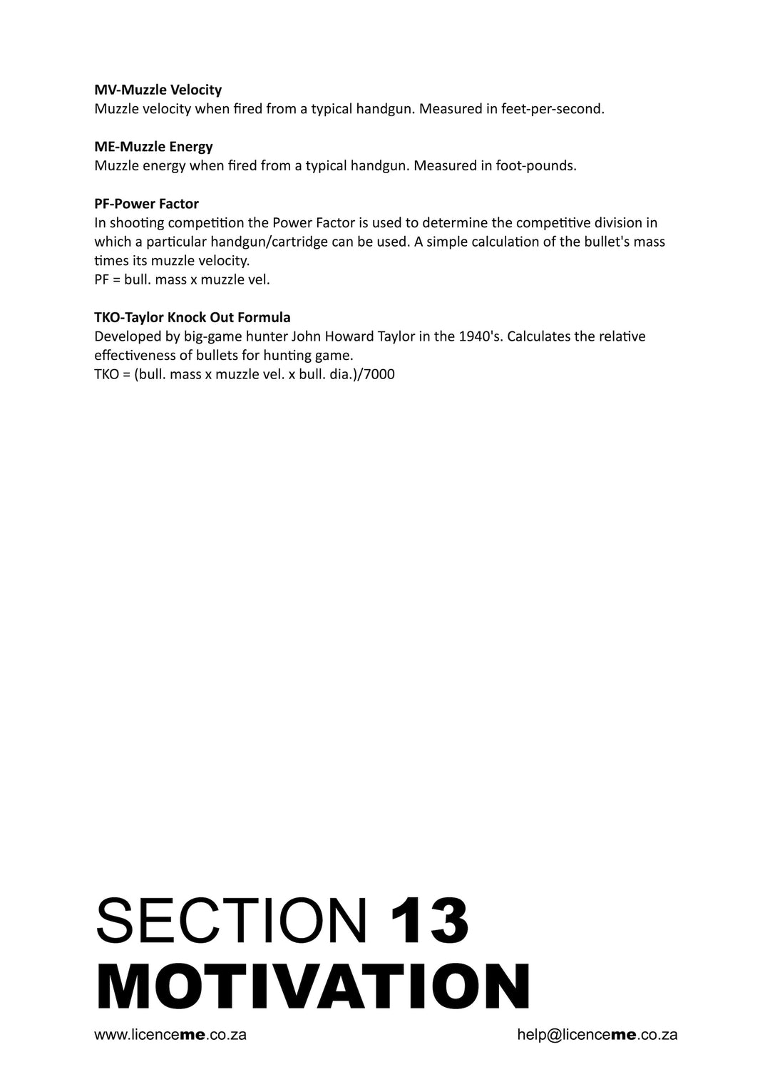 Example page for SAPS Firearm Motivation for Section-13